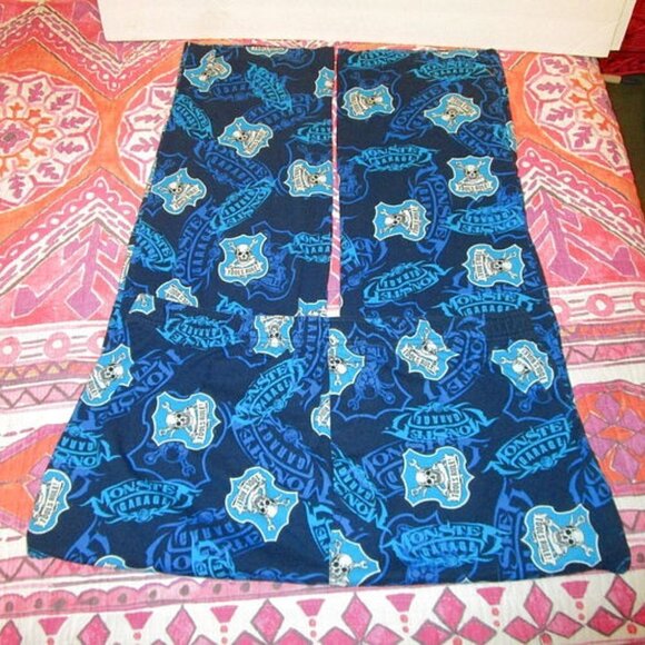 MONSTER Garage SKULLS Lounge Size XL PANTS Pockets FLEECE Pajama FLY Tools Rule - Picture 1 of 9